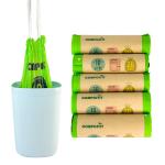 Paper Wrap Rolled Compostable Drawstring Trash Bags For Kitchens Living Rooms