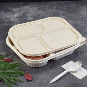 China 4 Compartment Disposable Corn Starch Tray Biodegradable Food Container factory