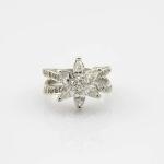 Designer Jewelry Sterling Silver with Yellow Cubic Zircon Flower Gemstone Ring