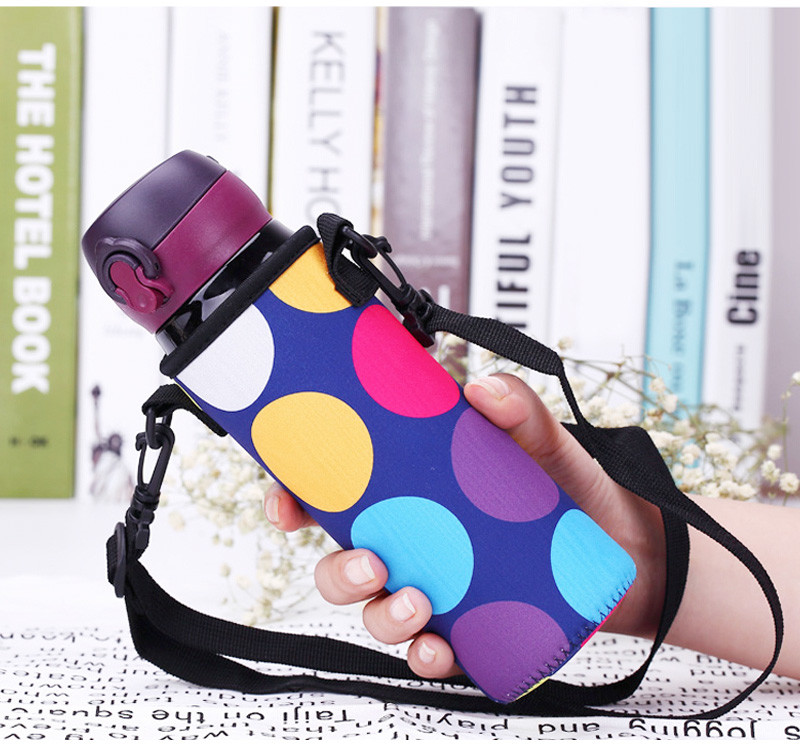 Collapsible L65mm Water Bottle Sleeve With Detachable Shoulder Strap