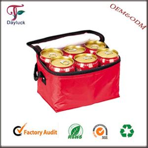 China In red color insulated lunch cooler bag zero degrees inner cool factory