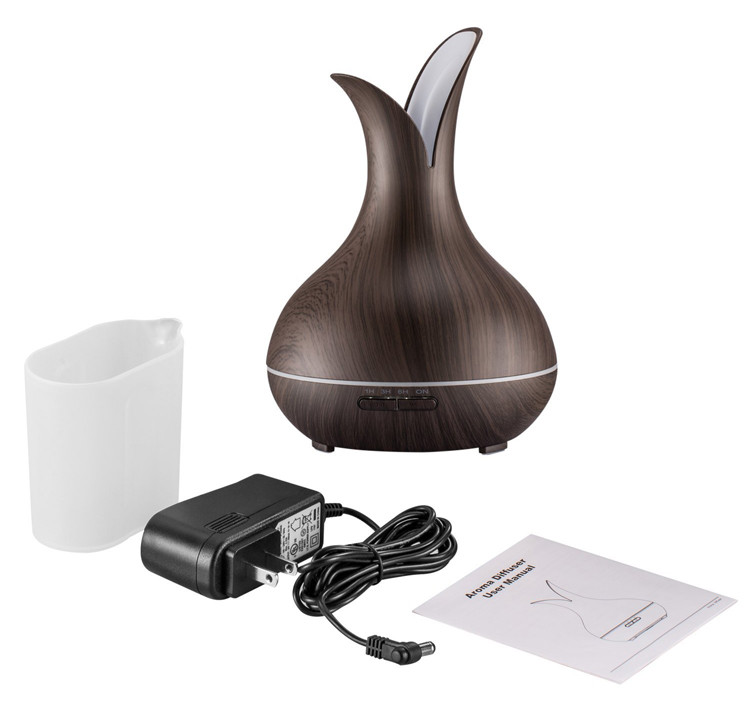 Elegant Vase Shaped 400ml Wood Grain Aromat Diffuser