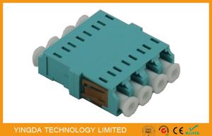 China Plastic Fiber Optic Connector Adapters LC Quad 4 Way No Ear OM3 10G Aqua factory