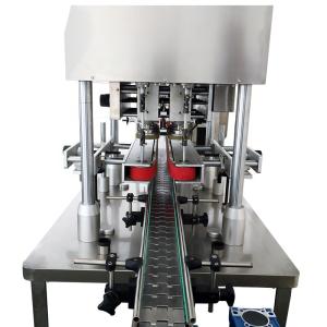 China Wooden Packaging Material Motorized Capping Machine for 100mm Glaces and Lichi Drinks factory