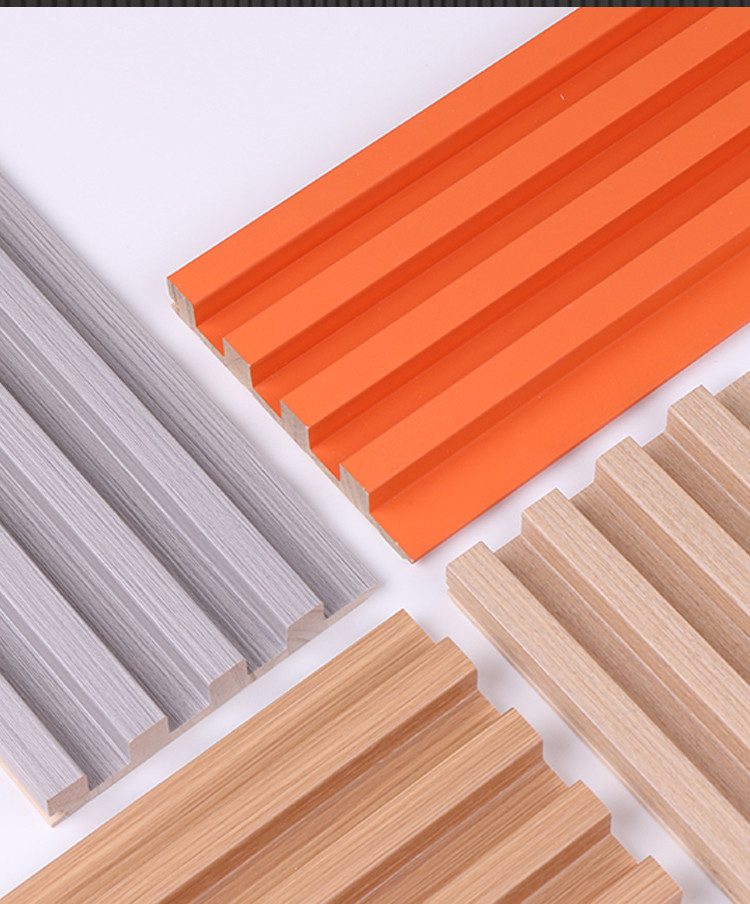 Interior Decorative WPC Wall Panels 3D Solid Wood Grill Panel