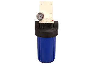 China 10'' big blue whole house water filter housings 1'' port with metal bracket factory