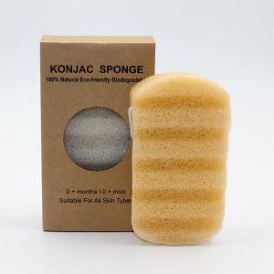 China 12.5*7.0*2.8cm BPA Free Wave Cleansing Sponge KGM Beauty Konjac Sponge factory