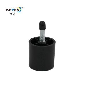 China KR-P0123 Plastic Furniture Legs Replacement Sofa Leg Black Color Round Shape factory