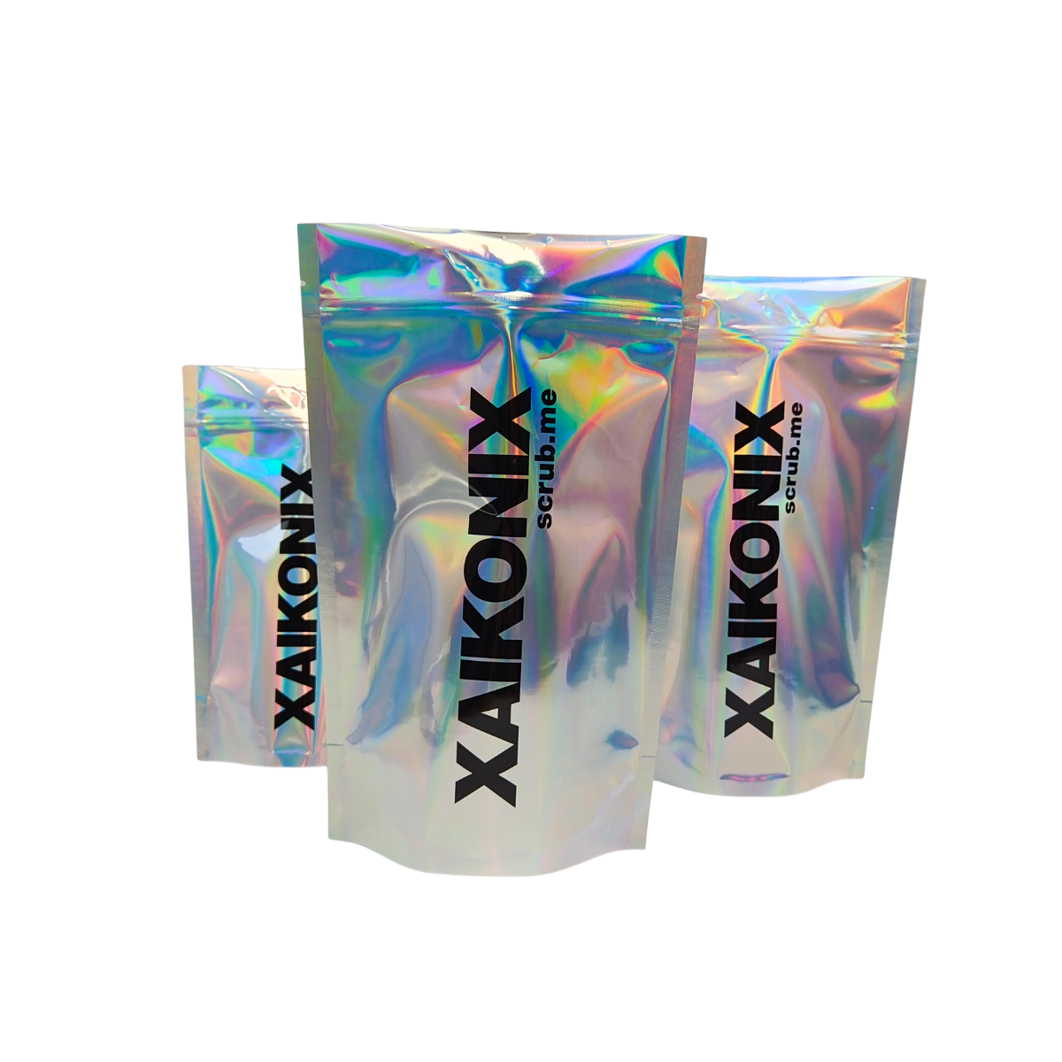 Customized Hologram Mylar Bags Resealable Smell Proof Holographic Plastic Zipper