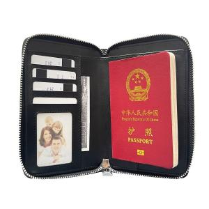 China Big Capacity Leather Zippered Multi Compartment Travel Document Organizer Wallet For Sublimation Photos Printing factory