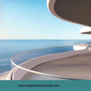 China Floor Mounting Stair Handrail Glass Balustrade Aluminium Railing Glass Deck Protections factory
