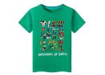 Digital Printing Casual T - Shirts Fabric Cotton Reinforcement Round Neck