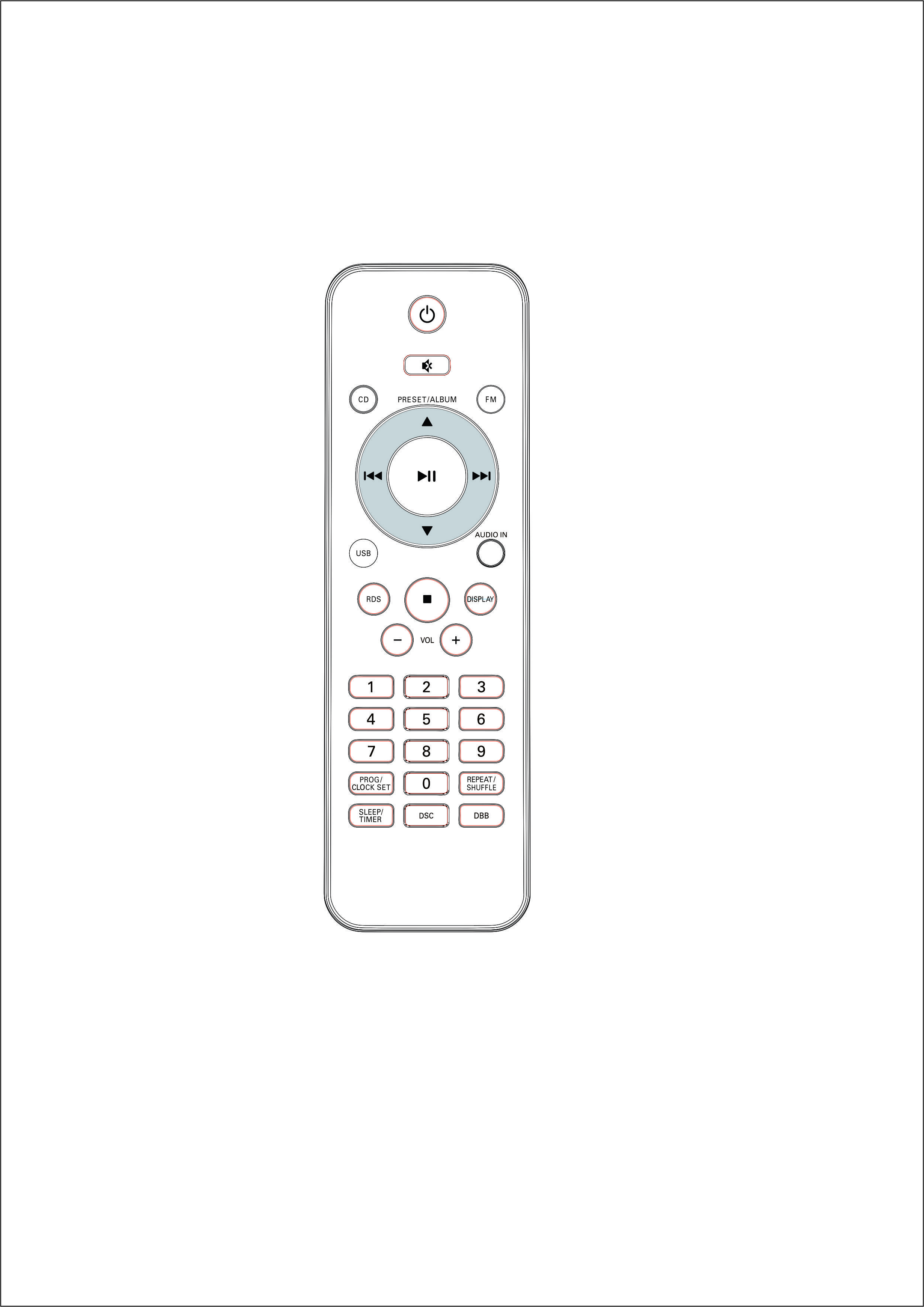 High End Remote Control For Set Top Box , IPTV Set Top Box Remote Control ABS Cover