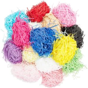 China Biodegradable 22g 80g Colorful Shredded Paper Filler For Packaging factory