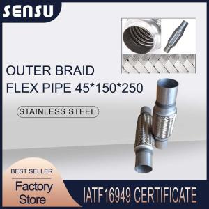 China 45*150*150mm Outer Braid Flexible Exhaust Pipe Joint With Extention Tube factory