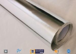 China 0.45mm Thick 13oz Silver Coated Fabric With Aluminium Foil For Facing factory