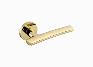 China Black PVD Gold Brass Door Lock Set 148mm 72mm Double Wood Door Lever Set factory