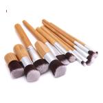 Bamboo Handle Makeup Brushes Set Vegan Cruelty Free Kabuki Foundation Blending