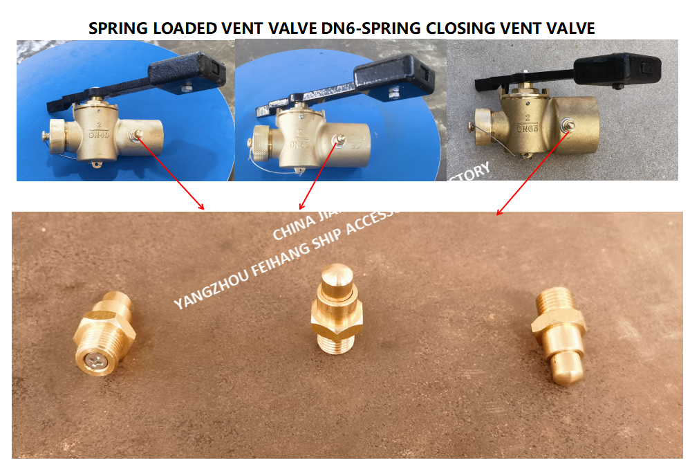 DN6 Spring Closing Vent Valve with Thread M13 and CB/T3778-1999 Standard for Marine Applications