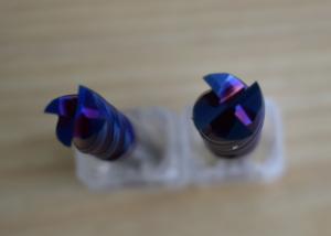 China NACo4 Blue 3.0mm Flat End Mill Cutter For Titanium Alloy factory