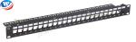 CAT6A Keystone Jack Panel 24 Ports Cold Rolled Steel 19 Inch Rack Patch Panel