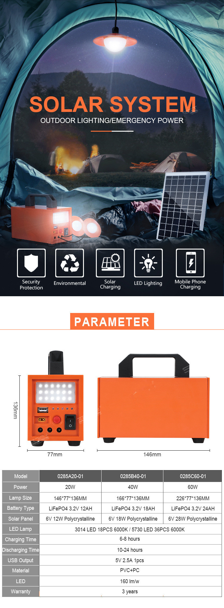 300W Home Solar Energy System Generator Solar Lighting Kit Pure Sine Wave