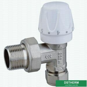 China Customized Elbow Type Union Male Female Elbow Grey Classic Heating Brass Thermostatic Radiator Valve factory