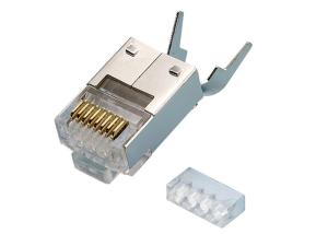 China 8 Pin Shielded Rj45 Connector , Lan Cable Connector Cable Network Accessories factory