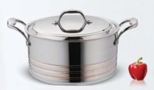 China 2Pcs Tri-ply Copper cookware pan SHXYY-01-8,Thickness 2.2-3.0mm,saucepot factory