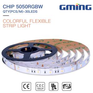 China IP20 IP65 IP67 IP68 waterproof high quality led strip DC12V/24V 30 leds 5050 RGBW LED strip outdoor display factory
