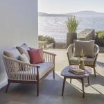 Customized Color Teak Weaving Rope Lounge Set for Outdoor Restaurant Villa