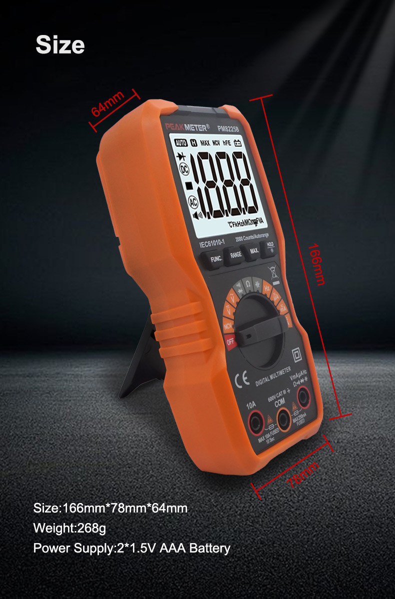 MAX value function Auto Range Digital Multimeter 600V Voltmeter 20MOhm resistance measurement electric meter