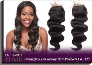 China Brazilian Lace Top Closure Natural Colored Curly Human Hair 10&quot; - 18&quot; Length factory