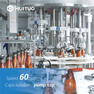 China Hair shampoo conical bottle lotion dispenser pump capping machine with puck system factory