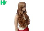 Synthetic Natural Hairline Lace Front Wigs 68 CM Length Non Flammable