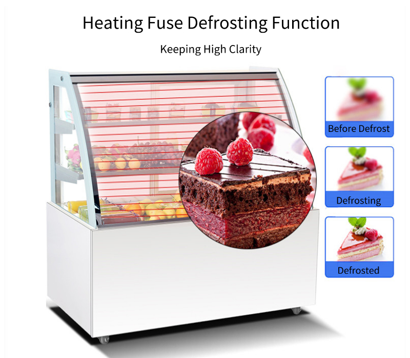 Practical 50HZ Small Cake Display Counter , Vertical Glass Chiller Cake Showcase