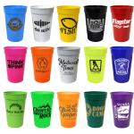 16 OZ Plastic Stadium Cup Reusable Plastic Party Tumbler Logo Imprint Plastic