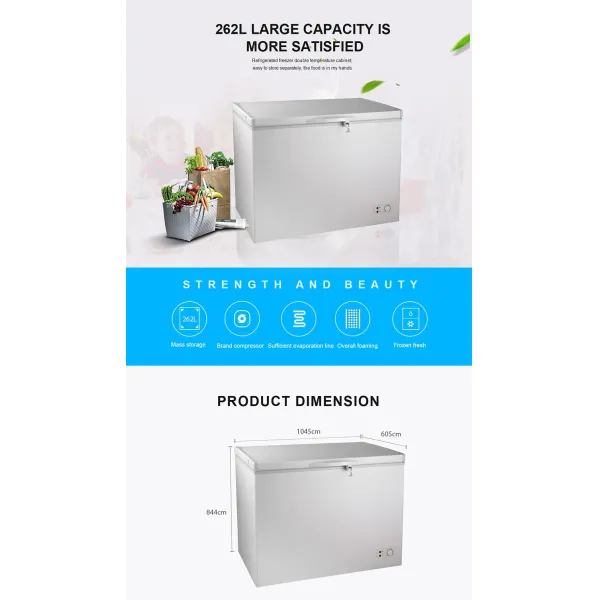 262L Large Capacity Commercial Home Use Defrost Chest Freezer Model Bd/Bc-262q
