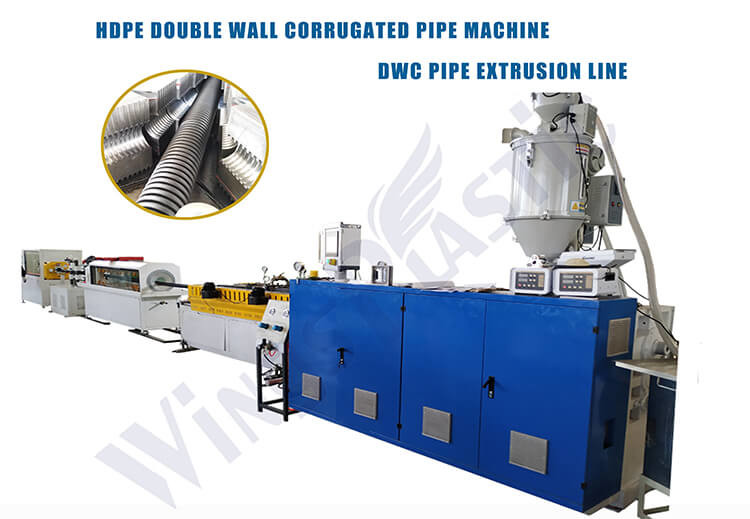 PE Double Wall Corrugated Pipe Extrusion Machine Production Line