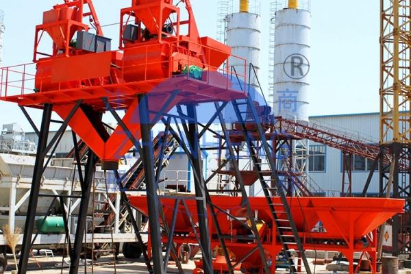 Concrete Machinery HZS75 Skip Hoist Stationary Concrete Batching Plant, Concrete