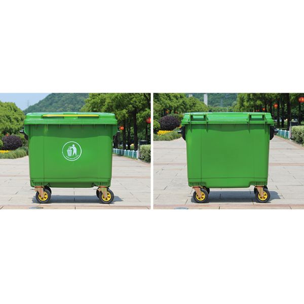 660l Outdoor Large Sanitation Hand Push Garbage Truck Removable Trash Can Plastic Trash Can