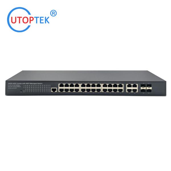 Layer2 Management 10/100/1000M 24port POE+4Combo UTP+4SFP IEEE802.3af/at Total