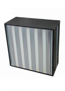 China Metal or plastic frames V Bank Filter glass fiber filter for hospital factory