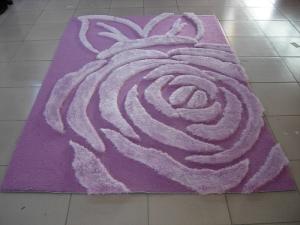 China Beautiful Rose Structured Polyester Silk Face Acrylic Underlay Shaggy Carpet factory