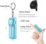 Women Self Defense Keychain Colorful 130db Led Personal Alarm With Aaa Battery