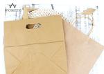 Brown Takeaway Paper Bags With Hang Hole / Handle Eco Friendly
