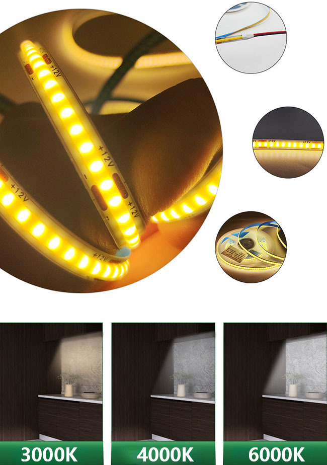 5v Long-lasting Cob Light Strip Width 3mm Lifetime 50000 Hours