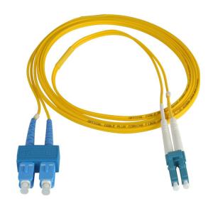China Singlemode SC-LC Yellow Jacket Color Duplex 9/125 Fiber Optic Patch Cable Optical Cord Jumper Cable factory