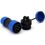 12mm 4 Pin Waterproof Plug Panel Mount Connector Nut Type Docking Assembly