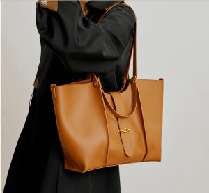 China PU Leather Female Tote Bag 30cm 26cm Two Strap Handbag factory